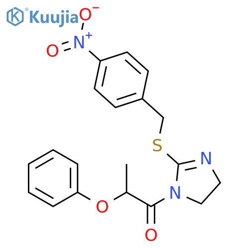1-(2-{(4-nitrophenyl)methylsulfanyl}-4,5-dihydro-1H-imidazol-1-yl)-2-phenoxypropan-1-one structure