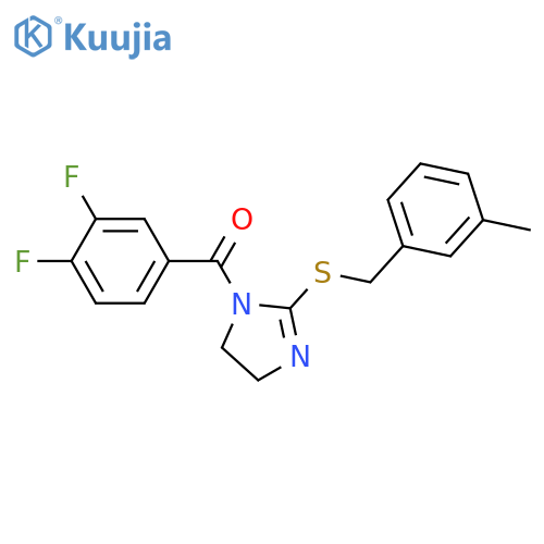 1-(3,4-difluorobenzoyl)-2-{[(3-methylphenyl)methyl]sulfanyl}-4,5-dihydro-1H-imidazole structure