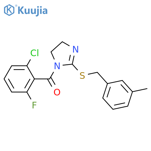 1-(2-chloro-6-fluorobenzoyl)-2-{[(3-methylphenyl)methyl]sulfanyl}-4,5-dihydro-1H-imidazole structure