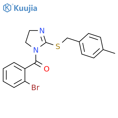 1-(2-bromobenzoyl)-2-{(4-methylphenyl)methylsulfanyl}-4,5-dihydro-1H-imidazole structure