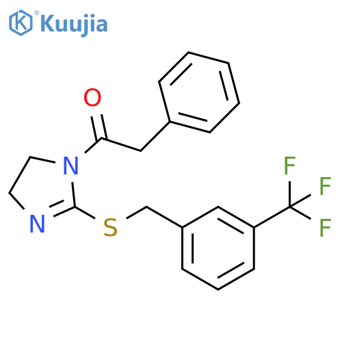2-phenyl-1-2-({3-(trifluoromethyl)phenylmethyl}sulfanyl)-4,5-dihydro-1H-imidazol-1-ylethan-1-one structure