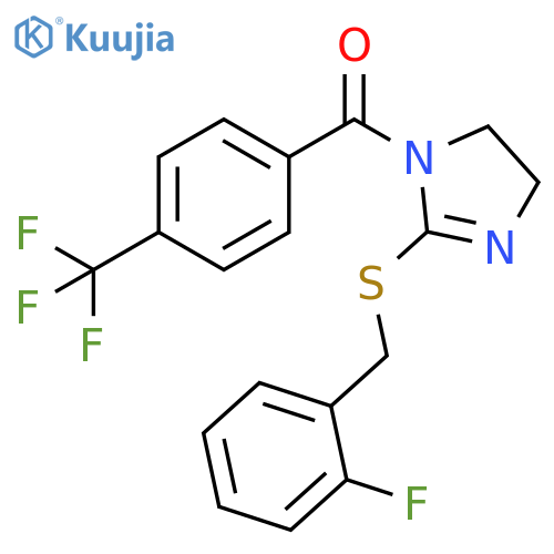 2-{(2-fluorophenyl)methylsulfanyl}-1-4-(trifluoromethyl)benzoyl-4,5-dihydro-1H-imidazole structure