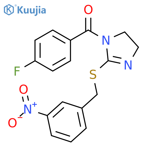 1-(4-fluorobenzoyl)-2-{(3-nitrophenyl)methylsulfanyl}-4,5-dihydro-1H-imidazole structure