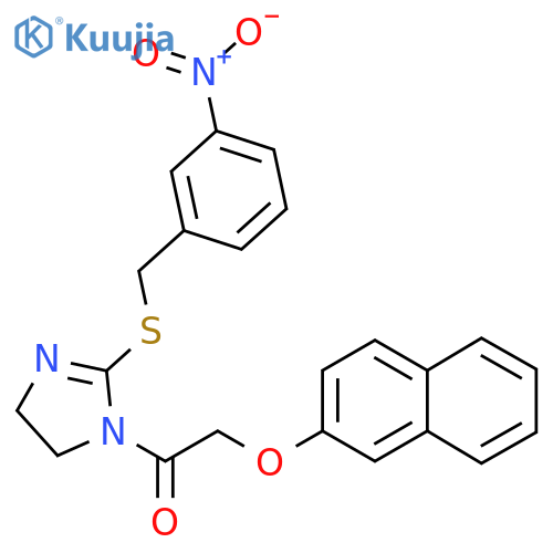 2-(naphthalen-2-yloxy)-1-(2-{(3-nitrophenyl)methylsulfanyl}-4,5-dihydro-1H-imidazol-1-yl)ethan-1-one structure