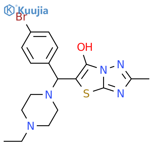 5-(4-bromophenyl)(4-ethylpiperazin-1-yl)methyl-2-methyl-1,2,4triazolo3,2-b1,3thiazol-6-ol structure