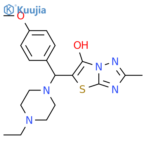 5-(4-ethylpiperazin-1-yl)(4-methoxyphenyl)methyl-2-methyl-1,2,4triazolo3,2-b1,3thiazol-6-ol structure