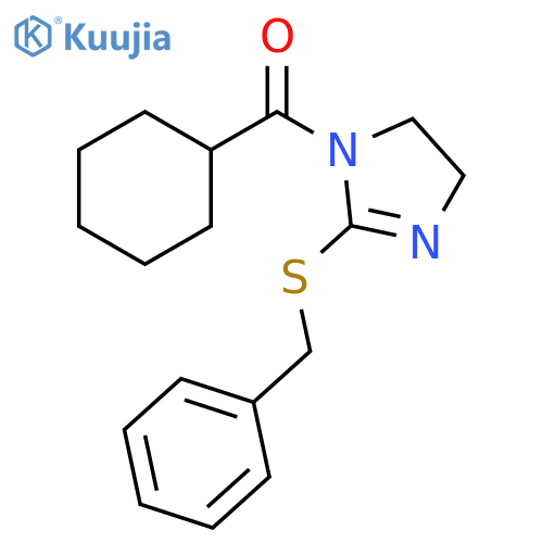 2-(benzylsulfanyl)-1-cyclohexanecarbonyl-4,5-dihydro-1H-imidazole structure
