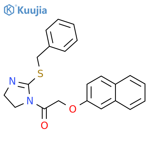 1-2-(benzylsulfanyl)-4,5-dihydro-1H-imidazol-1-yl-2-(naphthalen-2-yloxy)ethan-1-one structure