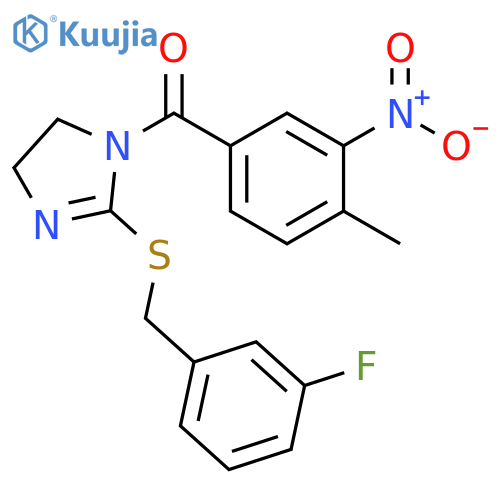 2-{(3-fluorophenyl)methylsulfanyl}-1-(4-methyl-3-nitrobenzoyl)-4,5-dihydro-1H-imidazole structure