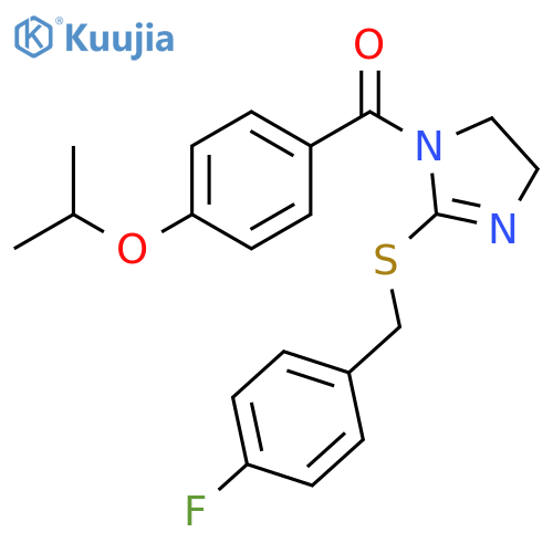 2-{(4-fluorophenyl)methylsulfanyl}-1-4-(propan-2-yloxy)benzoyl-4,5-dihydro-1H-imidazole structure
