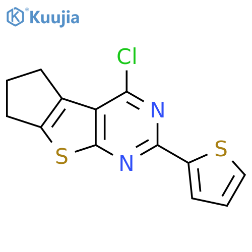 12-chloro-10-(thiophen-2-yl)-7-thia-9,11-diazatricyclo6.4.0.0,2,6dodeca-1(12),2(6),8,10-tetraene structure