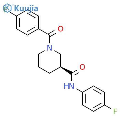 3-Piperidinecarboxamide, 1-(4-fluorobenzoyl)-N-(4-fluorophenyl)-, (3S)- structure