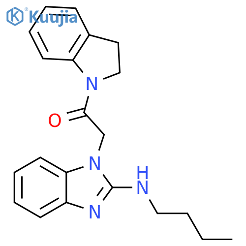 2-2-(butylamino)-1H-1,3-benzodiazol-1-yl-1-(2,3-dihydro-1H-indol-1-yl)ethan-1-one structure