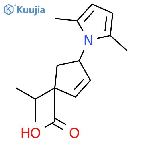 (1S,4S)-4-(2,5-Dimethyl-1H-pyrrol-1-yl)-1-isopropylcyclopent-2-enecarboxylic acid structure