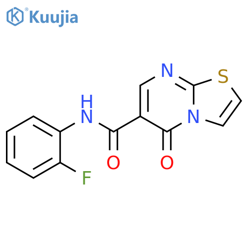 N-(2-fluorophenyl)-5-oxo-5H-1,3thiazolo3,2-apyrimidine-6-carboxamide structure