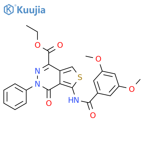 ethyl 5-(3,5-dimethoxybenzamido)-4-oxo-3-phenyl-3H,4H-thieno3,4-dpyridazine-1-carboxylate structure