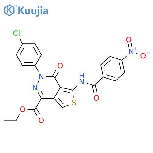 ethyl 3-(4-chlorophenyl)-5-(4-nitrobenzamido)-4-oxo-3H,4H-thieno3,4-dpyridazine-1-carboxylate structure