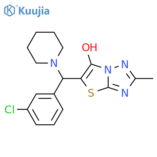 5-(3-chlorophenyl)(piperidin-1-yl)methyl-2-methyl-1,2,4triazolo3,2-b1,3thiazol-6-ol structure