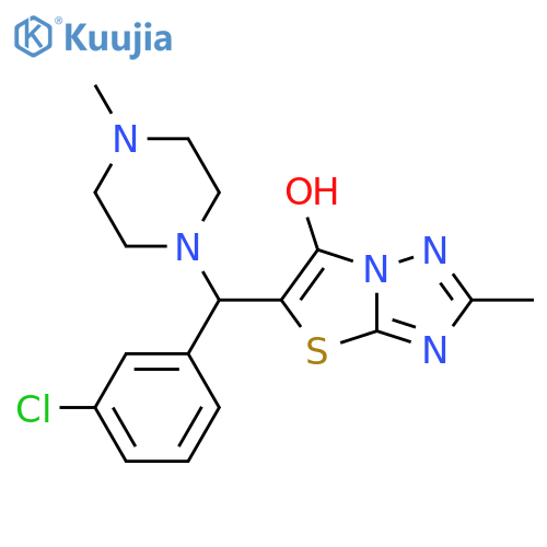 5-(3-chlorophenyl)(4-methylpiperazin-1-yl)methyl-2-methyl-1,2,4triazolo3,2-b1,3thiazol-6-ol structure