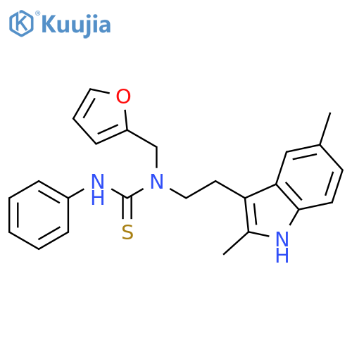 3-2-(2,5-dimethyl-1H-indol-3-yl)ethyl-3-(furan-2-yl)methyl-1-phenylthiourea structure
