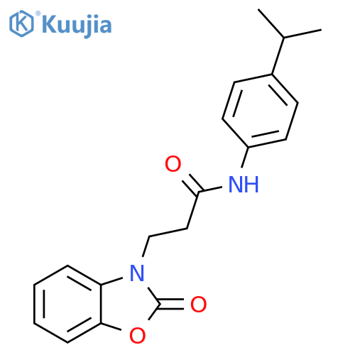 3-(2-oxo-2,3-dihydro-1,3-benzoxazol-3-yl)-N-4-(propan-2-yl)phenylpropanamide structure