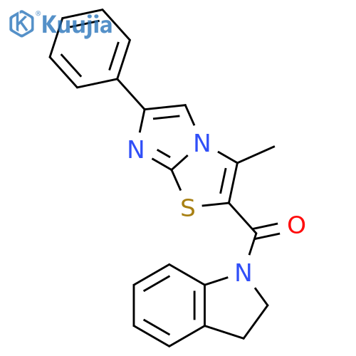 1-{3-methyl-6-phenylimidazo2,1-b1,3thiazole-2-carbonyl}-2,3-dihydro-1H-indole structure