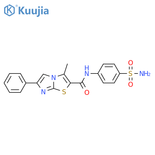 3-methyl-6-phenyl-N-(4-sulfamoylphenyl)imidazo2,1-b1,3thiazole-2-carboxamide structure