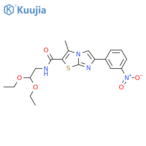 N-(2,2-diethoxyethyl)-3-methyl-6-(3-nitrophenyl)imidazo2,1-b1,3thiazole-2-carboxamide structure