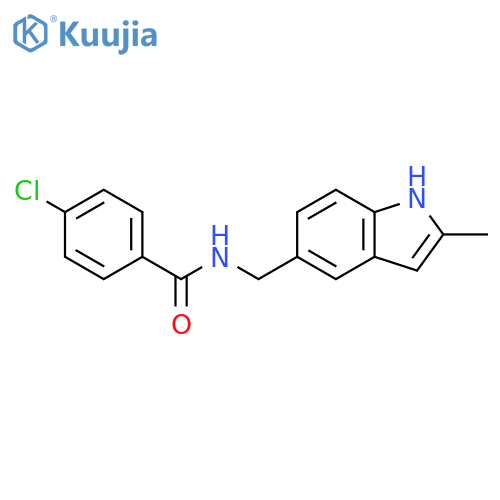 4-chloro-N-(2-methyl-1H-indol-5-yl)methylbenzamide structure