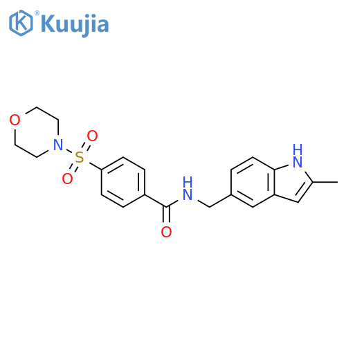 N-(2-methyl-1H-indol-5-yl)methyl-4-(morpholine-4-sulfonyl)benzamide structure