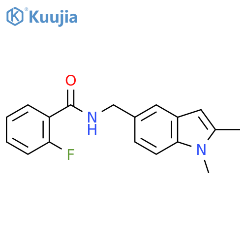 N-(1,2-dimethyl-1H-indol-5-yl)methyl-2-fluorobenzamide structure