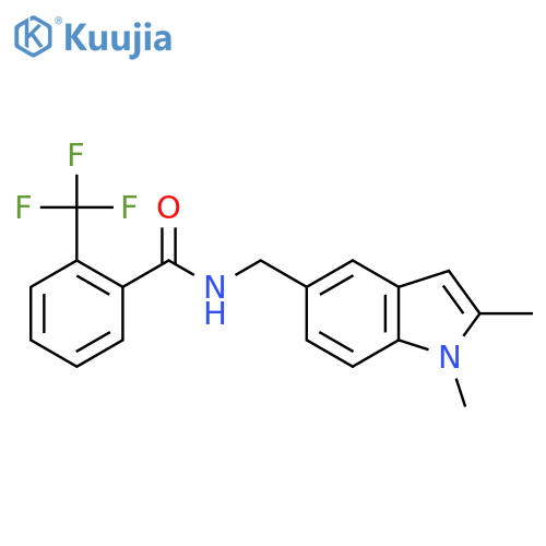 N-(1,2-dimethyl-1H-indol-5-yl)methyl-2-(trifluoromethyl)benzamide structure