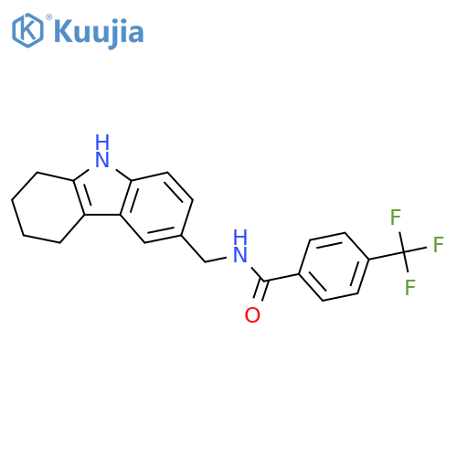 N-(2,3,4,9-tetrahydro-1H-carbazol-6-yl)methyl-4-(trifluoromethyl)benzamide structure