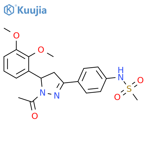 N-{4-1-acetyl-5-(2,3-dimethoxyphenyl)-4,5-dihydro-1H-pyrazol-3-ylphenyl}methanesulfonamide structure