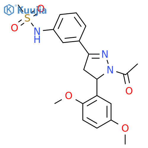 N-{3-1-acetyl-5-(2,5-dimethoxyphenyl)-4,5-dihydro-1H-pyrazol-3-ylphenyl}methanesulfonamide structure