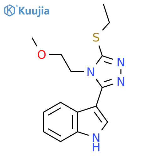 3-5-(ethylsulfanyl)-4-(2-methoxyethyl)-4H-1,2,4-triazol-3-yl-1H-indole structure