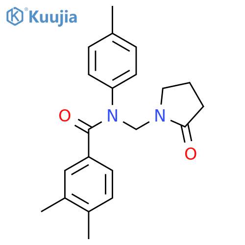 3,4-dimethyl-N-(4-methylphenyl)-N-(2-oxopyrrolidin-1-yl)methylbenzamide structure