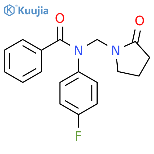 N-(4-fluorophenyl)-N-(2-oxopyrrolidin-1-yl)methylbenzamide structure