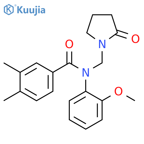 N-(2-methoxyphenyl)-3,4-dimethyl-N-(2-oxopyrrolidin-1-yl)methylbenzamide structure