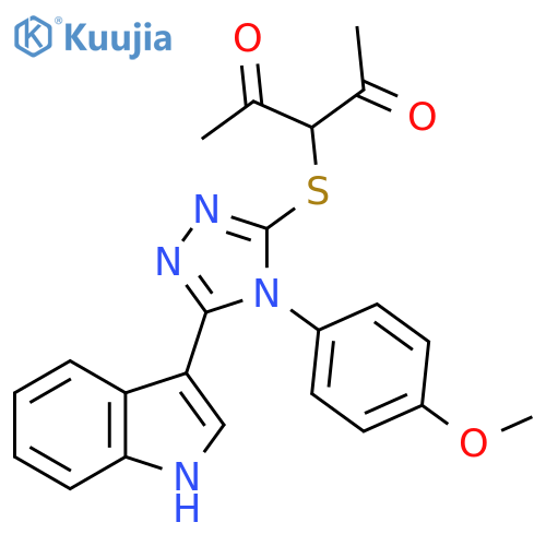 3-{5-(1H-indol-3-yl)-4-(4-methoxyphenyl)-4H-1,2,4-triazol-3-ylsulfanyl}pentane-2,4-dione structure