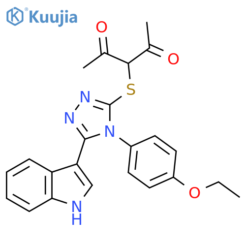 3-{4-(4-ethoxyphenyl)-5-(1H-indol-3-yl)-4H-1,2,4-triazol-3-ylsulfanyl}pentane-2,4-dione structure