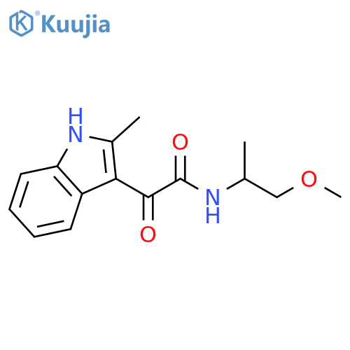 N-(1-methoxypropan-2-yl)-2-(2-methyl-1H-indol-3-yl)-2-oxoacetamide structure