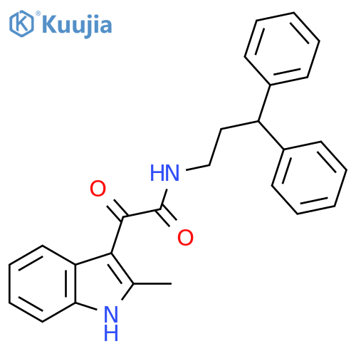 N-(3,3-diphenylpropyl)-2-(2-methyl-1H-indol-3-yl)-2-oxoacetamide structure