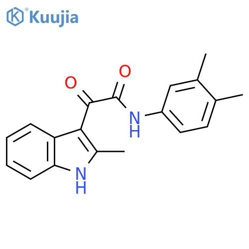 N-(3,4-dimethylphenyl)-2-(2-methyl-1H-indol-3-yl)-2-oxoacetamide structure