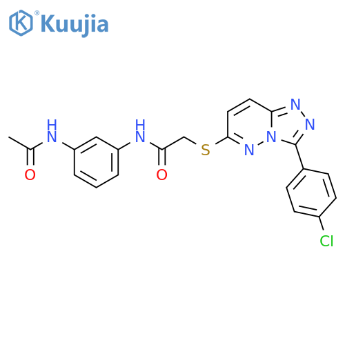2-{3-(4-chlorophenyl)-1,2,4triazolo4,3-bpyridazin-6-ylsulfanyl}-N-(3-acetamidophenyl)acetamide structure