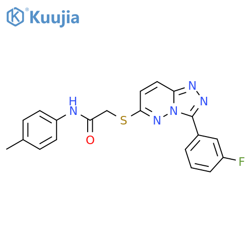 2-{3-(3-fluorophenyl)-1,2,4triazolo4,3-bpyridazin-6-ylsulfanyl}-N-(4-methylphenyl)acetamide structure