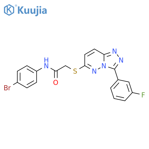 N-(4-bromophenyl)-2-{3-(3-fluorophenyl)-1,2,4triazolo4,3-bpyridazin-6-ylsulfanyl}acetamide structure