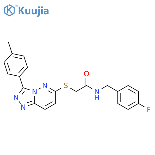 N-(4-fluorophenyl)methyl-2-{3-(4-methylphenyl)-1,2,4triazolo4,3-bpyridazin-6-ylsulfanyl}acetamide structure