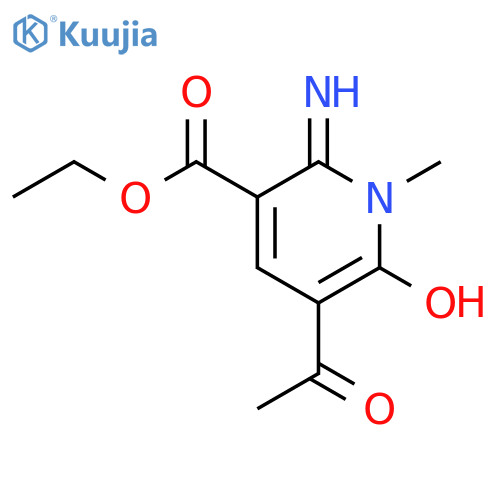ethyl 5-acetyl-6-hydroxy-2-imino-1-methyl-1,2-dihydropyridine-3-carboxylate structure