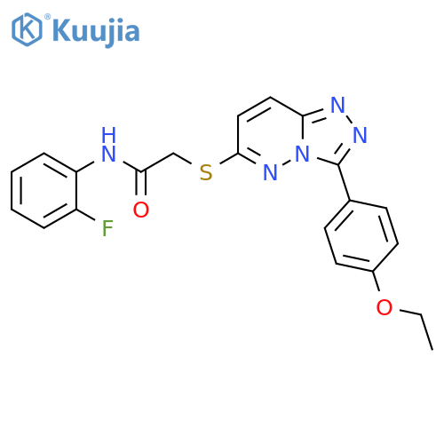 2-{3-(4-ethoxyphenyl)-1,2,4triazolo4,3-bpyridazin-6-ylsulfanyl}-N-(2-fluorophenyl)acetamide structure